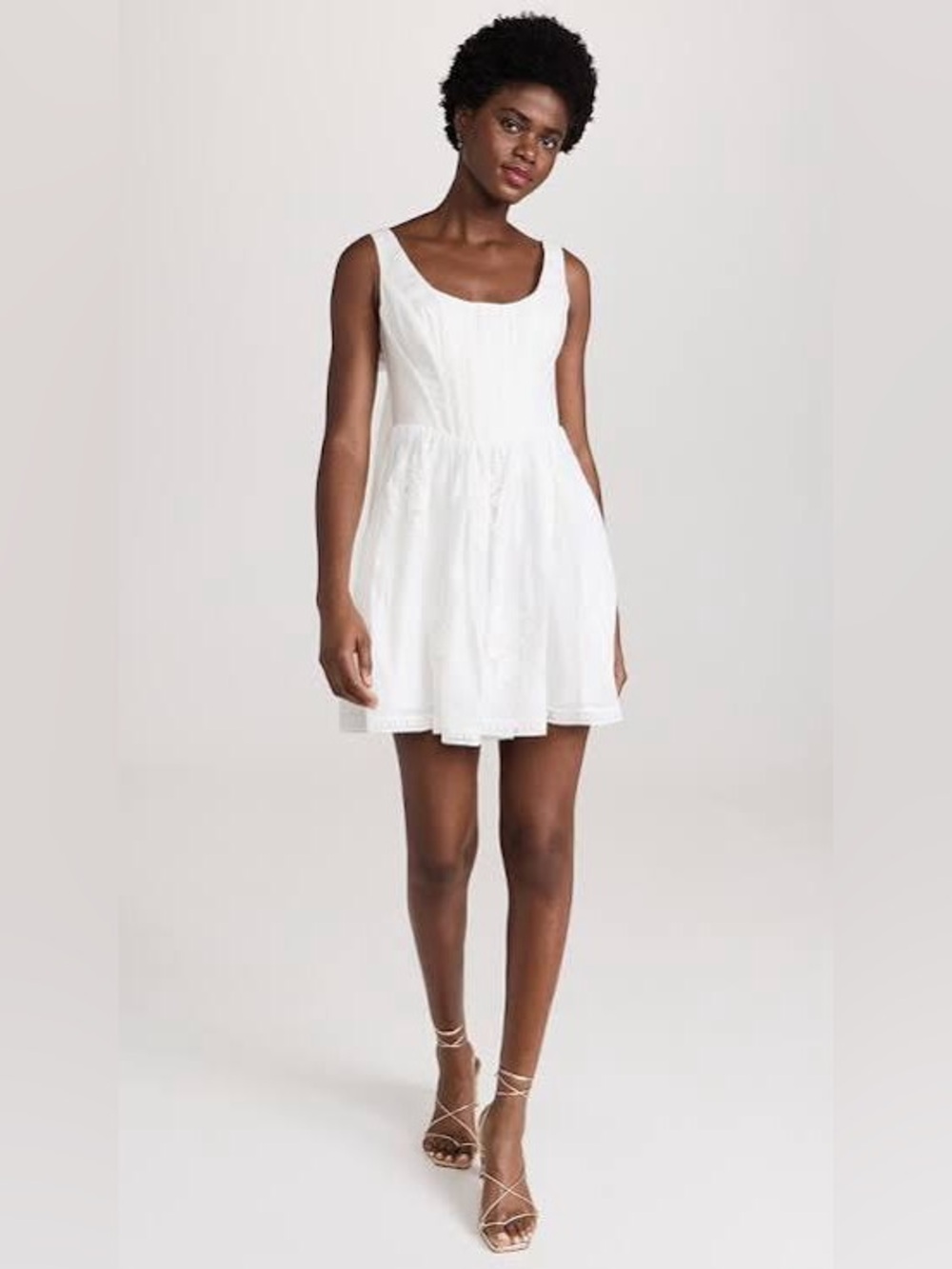 EUC Women’s J.Crew White Sleeveless Fit & Flare Dress Size 4 Ric Rac